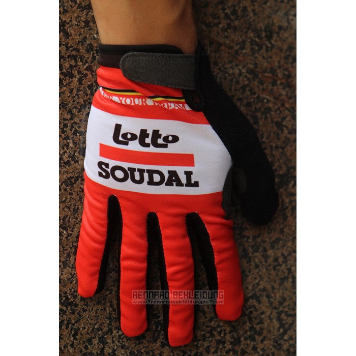 2020 Lotto Soudal Langfingerhandschuhe Radfahren Rot Wei